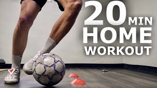 10 Minute Home Workout For Footballers  Full Inside Small Space Training Session [upl. by Ahker]