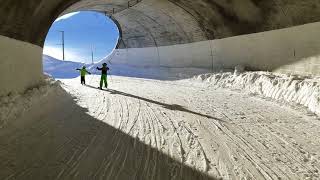 Skiing through the tunnel in Andermatt [upl. by Cusack]