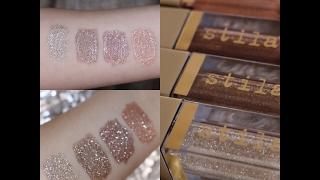 SWATCHES New Stila Magnificent Metals Glitter amp Glow Liquid Eye Shadow [upl. by Ahsilyt]