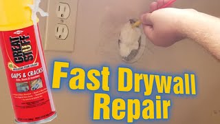 Spray Foam Drywall Patch How To Fix Lots of Holes Fast [upl. by Einnahpets]