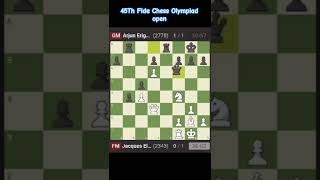 Fide Chess Olympiad open 2024 FM Jacques Elbilia vs GM Arjun Erigaisi [upl. by Ayanat]