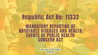 RA 11332  Mandatory Reporting of Notifiable Diseases and Health Events of Public Health Concern Act [upl. by Epul]