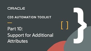 Part 10  Support for Additional Attributes  CD3 Automation toolkit [upl. by Friedlander95]