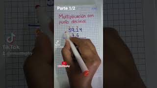 Multiplicación con punto decimal aprendeencasa aprendizaje youtubeshorts matefacil math [upl. by Eulalee]