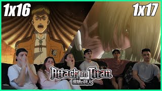 WE ARE BACK Anime NEWBIES Watch Attack on Titan  1x16 amp 1x17 Reaction [upl. by Holsworth63]