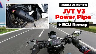 Honda Click 125i  JVT V3 Power Pipe  Stock ECU Remap [upl. by Bal540]