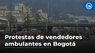 Protestas de vendedores ambulantes en Bogotá movilidad colapsada en la NQS [upl. by Iams756]