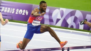 American Rai Benjamin beats worldrecordholder Karsten Warholm for gold in 400meter hurdles [upl. by Roosevelt80]