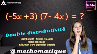 Double distributivité 4eme 3eme et seconde 01 [upl. by Anwahsed]