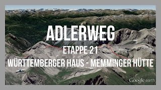 Adlerweg Etappe 21  Württemberger Haus  Memminger Hütte  Wandern Tirol  GPSTrack [upl. by Juley]