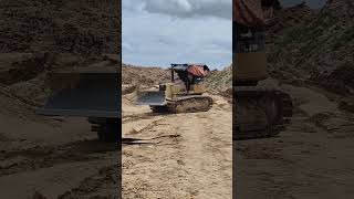 Bulldozer work with excavators [upl. by Elton]