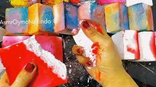 Colourful Dyed Gym chalk Crumbling oddlysatisfying gymchalkcrush asmrsounds stressrelief asmr [upl. by Sackman]