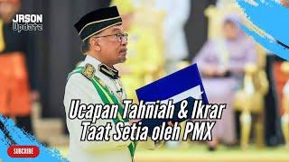 Ucapan Tahniah amp Ikrar Taat Setia Oleh PM Anwar Sempena Istiadat Pertabalan YDP Agong Sultan Ibrahim [upl. by Stauder860]