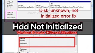 HDD unknown Not initialized in Windows 10 under Different Situations  MBR Rebuild Problem  aomei [upl. by Lampert]