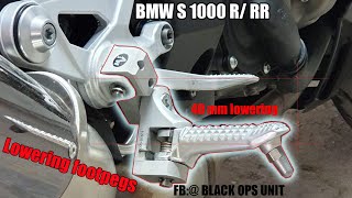 Lowering Footpegs Adjustable Rider Footrest for BMW S1000R  S1000RR by MV Motorrad [upl. by Acysej]