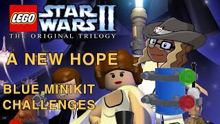 LEGO Star Wars 2 PSP Blue Minikit Challenges A New Hope [upl. by Gwendolin]