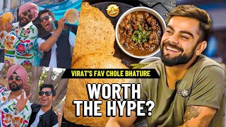 Trying Virat Kohli Recommended Rama Chole Bhature [upl. by Aibonez452]