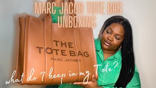 MARC JACOB “THE TOTE BAG” UNBOXING  WHAT’S IN MY BAG [upl. by Niveg]