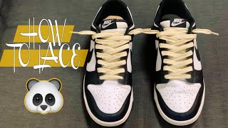 HOW TO LACE  HOW TO STYLE NIKE DUNK LOW PANDA [upl. by Ahsuatal853]