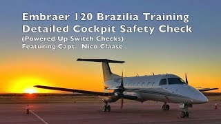 Embraer EMB 120  Detailed Cockpit Safety Check Contract Pilot Life [upl. by Katzen638]