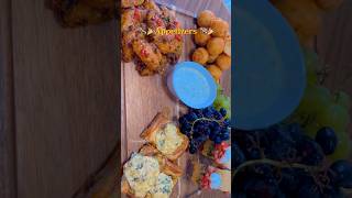 Appetizers crispy potato balls spinachampshrimp pastries  sticky hot chili wings and taco cups [upl. by Yle]