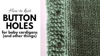 Easy Two Row Buttonhole  How to knit a buttonhole  Knitting tutorial [upl. by Brandon563]