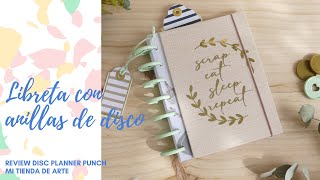 LIBRETA CON ENCUADERNACIÓN ANILLAS DE DISCO  REVIEW PLANNER DISC PUNCH craftelieronlinestore [upl. by Nitsu884]