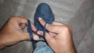 Jutar fita badha slow motion জুতার ফিতা বাধা শিখুন সবচেয়ে সহজ উপায়ে  how to tie shoe lace [upl. by Mandych195]