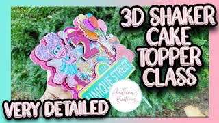 3D Shaker Cake Topper Tutorial Class  Silhouette Studio  Very Detailed [upl. by Gabbie]