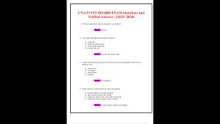 CNA STATE BOARD EXAM QUESTIONS AND VERIFIED ANSWERS 2023 2024 [upl. by Lorine505]