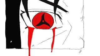 Comment dessiner lœil dItachi étape par étape  Œil danime itachi dessin shorts illustration [upl. by Ahsircal]