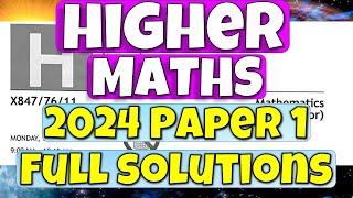 Higher Maths 2024 Paper 1 Full Solutions [upl. by Cardie924]