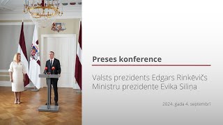 04092024 Valsts prezidenta E Rinkēviča un Ministru prezidentes E Siliņas preses konference [upl. by Casmey736]