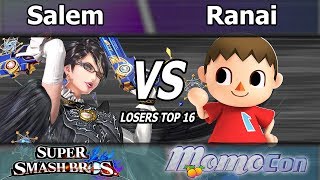 MVGSalem Bayonetta vs 2GGRanai Villager  Wii U Losers Top 16  Momocon 2017 [upl. by Ialokin]