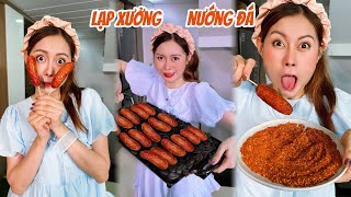 Tự Làm Lạp Xưởng Nướng Đá Tại NhàToát Mồ Hôi 😆 [upl. by Eatnoed]