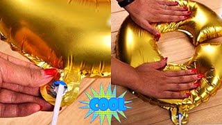 HOW TO INFLATE amp DEFLATE A FOIL BALLOON USING A STRAW  HOW TO BLOW UP A FOIL BALLOON WITHOUT HELIUM [upl. by Denise]