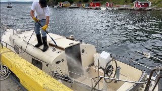 EP 18  Bayfield 29 Sailboat Restoration  Part 3 Initial Repairs On Previously Sunken Rescued Boat [upl. by Komarek]