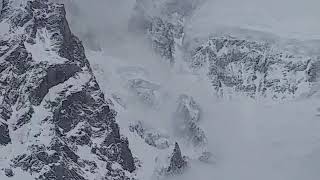 Avalanche on Mummery Spur Nanga Parbat February 28 2019 [upl. by Garibold]