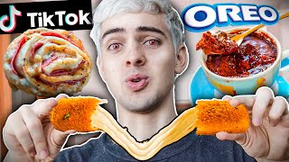 BATALLA de COMIDA VIRAL de TIK TOK challenge [upl. by Rolfston157]