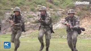 Chinese quotIron armyquot troops conduct livefire training [upl. by Mundford]