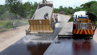 Amazing Step By Step Double bituminous surface treatment pavement Technique DBST [upl. by Latham]