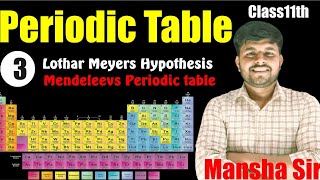 Class 11th  Chapter 3  Periodic Table  Lothar Meyers Hypothesis  Mendeleevs PT Henry Moseley [upl. by Nylsirk]