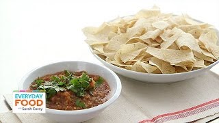 Roasted Salsa Recipe  Everyday Food with Sarah Carey [upl. by Gnoud]