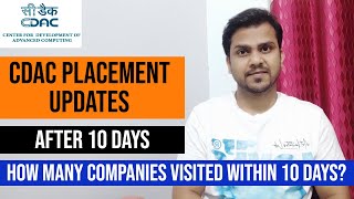 Companies visited CDAC within 10 Days of Placement Session  CDAC Placement Updates  CDAC ACTS Pune [upl. by Lapham]