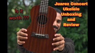 Juârez 23quot Concert Ukelele Unboxing and Review  JRZ23UKNA  Amazon India [upl. by Ehtyaf159]