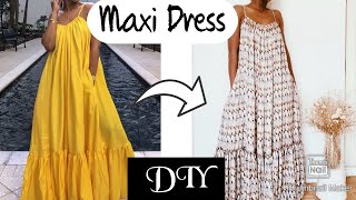 DIY MAXI DRESS  ROBE MAXI  LONGUE ROBE  ROBE D’ÉTÉ [upl. by Allwein778]