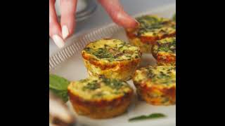 Best Mini Quiche Recipe  Mushroom Spinach and Feta Mini Quiches [upl. by Ralaigh]