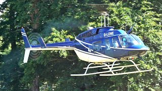 Bell 206 L1 Long Ranger II landing amp take off at Royal Ascot heliport 2022 [upl. by Buckden]