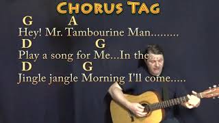 Mr Tambourine Man Bob Dylan Guitar Cover Lesson in D with ChordsLyrics  Munson [upl. by Reggi]