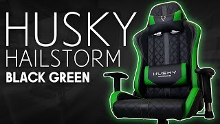 A MELHOR CADEIRA GAMER CUSTO BENEFÍCIO  Husky Hailstorm Black Green  Unboxing amp Review [upl. by Gabbert693]